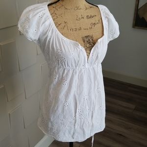 My White Floral Babydoll shirt